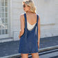 Women's Denim Overalls Dress With Pockets Sling Mid-length Dresses Summer.