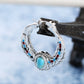 Women's European And American Inlaid Turquoise Eagle Feather Ring.