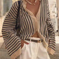 Women's Fashion Elegant Casual Loose Fit Striped Blouse.
