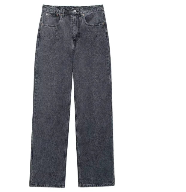 Women's Fashion Jeans Solid Colour Loose Trousers Gradient Casual Streetwear Pant Broken Holes Decorated 2025.