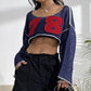Women's Flared Sleeve Cropped Sexy Short Casual Hollow Sweater.