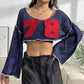 Women's Flared Sleeve Cropped Sexy Short Casual Hollow Sweater.