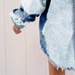 Women's Halloween Color Block Denim Coat.