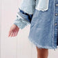 Women's Halloween Color Block Denim Coat.