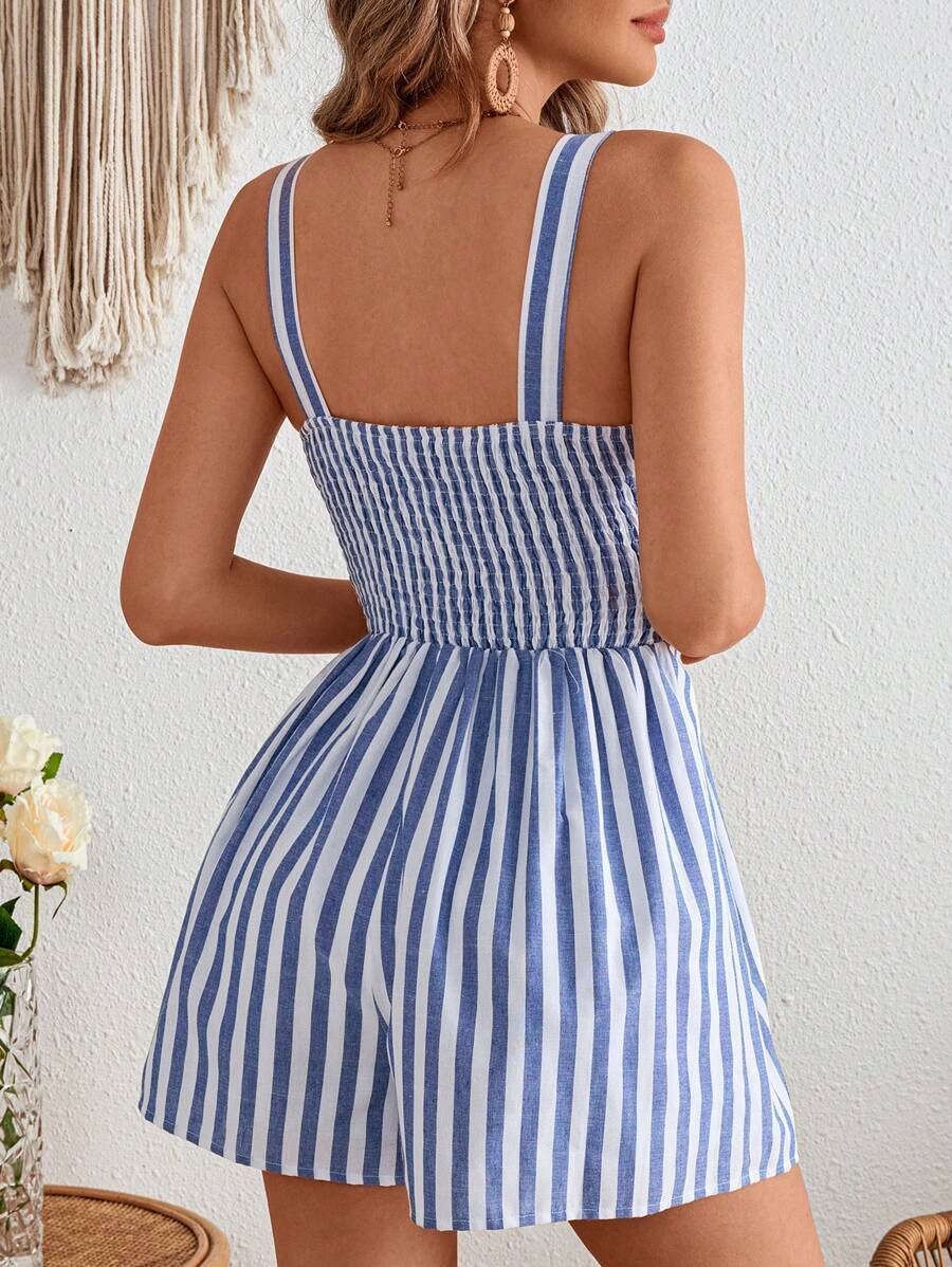Women's Holiday Solid Color Hollow Twist Knot Jumpsuit.