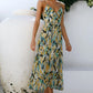 Women's Off Shoulder Boho Sling Print Dress.