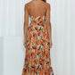 Women's Off Shoulder Boho Sling Print Dress.