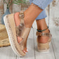 Women's Plus Size Rope Bottom Platform Sandals.