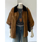 Women's Retro Coffee Color Multi-pocket Coat.