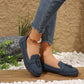Women's Round Head Loafers Fashion Non-slip Soft Comfortable Flats Shoes.
