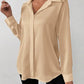 Women's Satin Silk-like Long-sleeved Shirt.