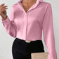 Women's Satin Silk-like Long-sleeved Shirt.