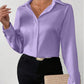 Women's Satin Silk-like Long-sleeved Shirt.