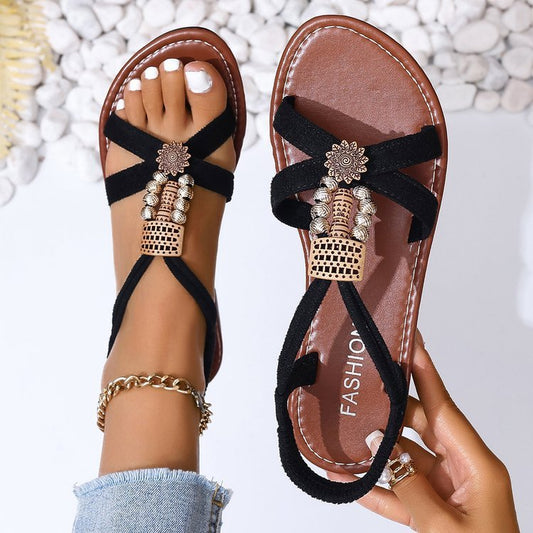 Women's Simple Metal Decorative Sandals.