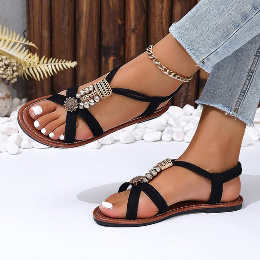 Women's Simple Metal Decorative Sandals.