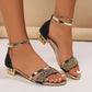 Women's Solid Color Rhinestone Ornament Sandals.