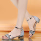 Women's Solid Color Rhinestone Ornament Sandals.