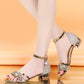 Women's Solid Color Rhinestone Ornament Sandals.