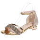 Women's Solid Color Rhinestone Ornament Sandals.