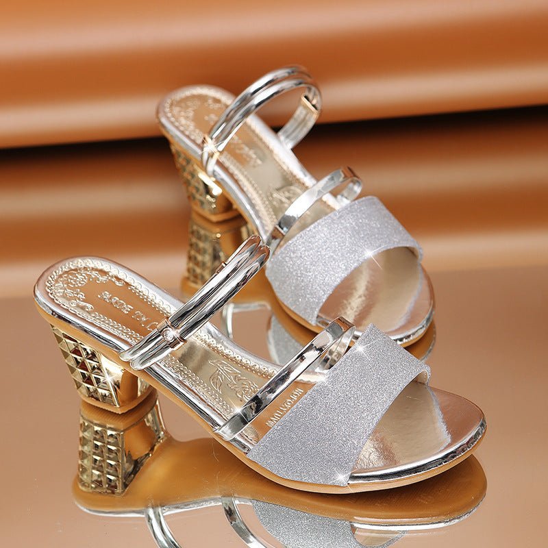 Women's summer  fashionable toe high heel casual sandals.