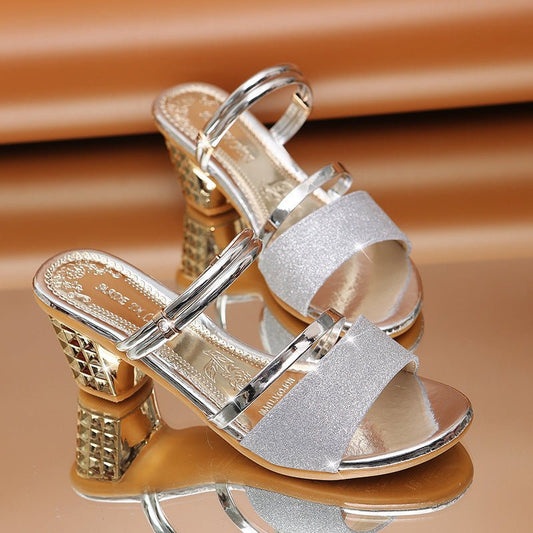 Women's summer  fashionable toe high heel casual sandals.