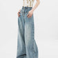 Women's Worn Looking Washed-out Wide-leg Jeans.