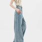 Women's Worn Looking Washed-out Wide-leg Jeans.